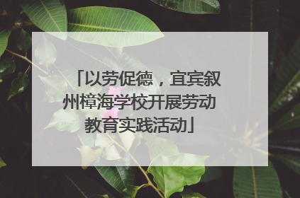 以劳促德，宜宾叙州樟海学校开展劳动教育实践活动